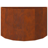 Planter Rusty 90 x 45 x 50 cm Weathering Steel - Rear View
