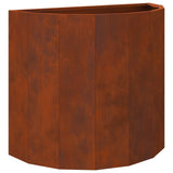 Planter Rusty 60 x 30 x 50 cm Weathering Steel - Front View