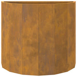 Planter Rusty 60 x 30 x 50 cm Weathering Steel - Rear View