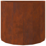 Planter Rusty 60 x 30 x 50 cm Weathering Steel - Rear View