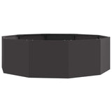 Planter Black 120 x 120 x 35 cm Steel - Front View