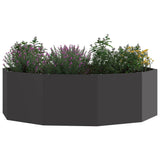 Planter Black 120 x 120 x 35 cm Steel - Side View