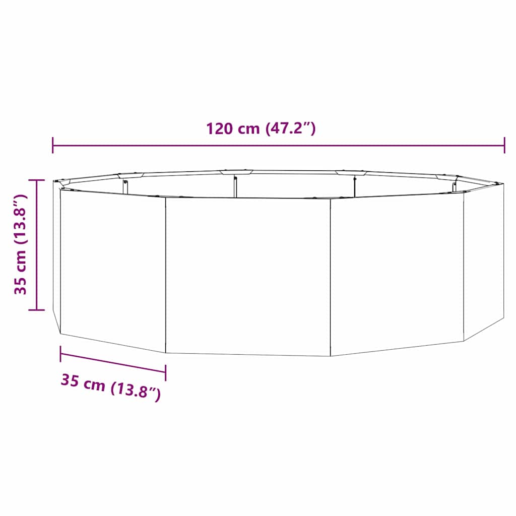 Planter Anthracite 120 x 120 x 35 cm Steel
