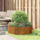 Planter Rusty 120 x 120 x 35 cm Weathering Steel - Top-Down View