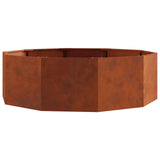 Planter Rusty 120 x 120 x 35 cm Weathering Steel - Front View