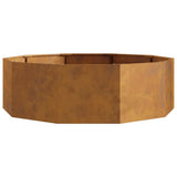 Planter Rusty 120 x 120 x 35 cm Weathering Steel - Rear View