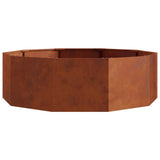 Planter Rusty 120 x 120 x 35 cm Weathering Steel - Rear View
