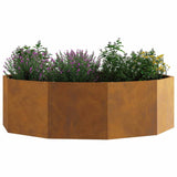 Planter Rusty 120 x 120 x 35 cm Weathering Steel - Side View