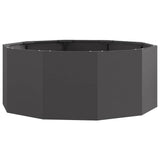 Planter Black 90 x 90 x 35 cm Steel - Front View