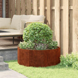 Planter Rusty 90 x 90 x 35 cm Weathering Steel - Top-Down View