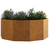 Planter Rusty 90 x 90 x 35 cm Weathering Steel - Side View