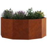 Planter Rusty 90 x 90 x 35 cm Weathering Steel - Side View