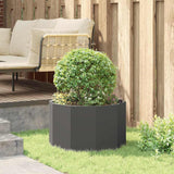 Planter Black 60 x 60 x 35 cm Steel - Top-Down View