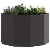Planter Black 60 x 60 x 35 cm Steel - Side View