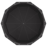 Planter Black 60 x 60 x 35 cm Steel - Rear View