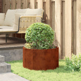 Planter Rusty 60 x 60 x 35 cm Weathering Steel - Top-Down View