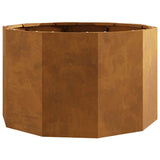 Planter Rusty 60 x 60 x 35 cm Weathering Steel - Front View