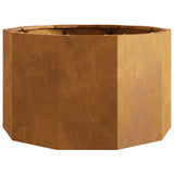 Planter Rusty 60 x 60 x 35 cm Weathering Steel - Rear View
