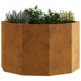 Planter Rusty 60 x 60 x 35 cm Weathering Steel - Side View