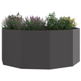 Planter Black 120 x 120 x 50 cm Steel - Side View