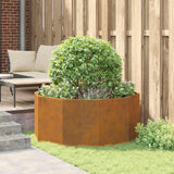 Planter Rusty 120 x 120 x 50 cm Weathering Steel - Top-Down View
