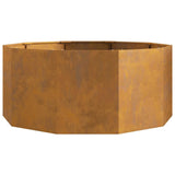 Planter Rusty 120 x 120 x 50 cm Weathering Steel - Front View
