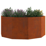 Planter Rusty 120 x 120 x 50 cm Weathering Steel - Side View