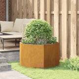 Planter Rusty 90 x 90 x 50 cm Weathering Steel - Top-Down View