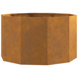 Planter Rusty 90 x 90 x 50 cm Weathering Steel - Front View