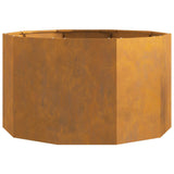 Planter Rusty 90 x 90 x 50 cm Weathering Steel - Rear View