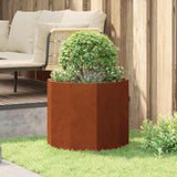 Planter Rusty 60 x 60 x 50 cm Weathering Steel - Top-Down View