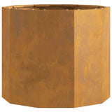 Planter Rusty 60 x 60 x 50 cm Weathering Steel - Front View