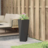 Planter Black 30 x 30 x 75 cm Steel - Top-Down View