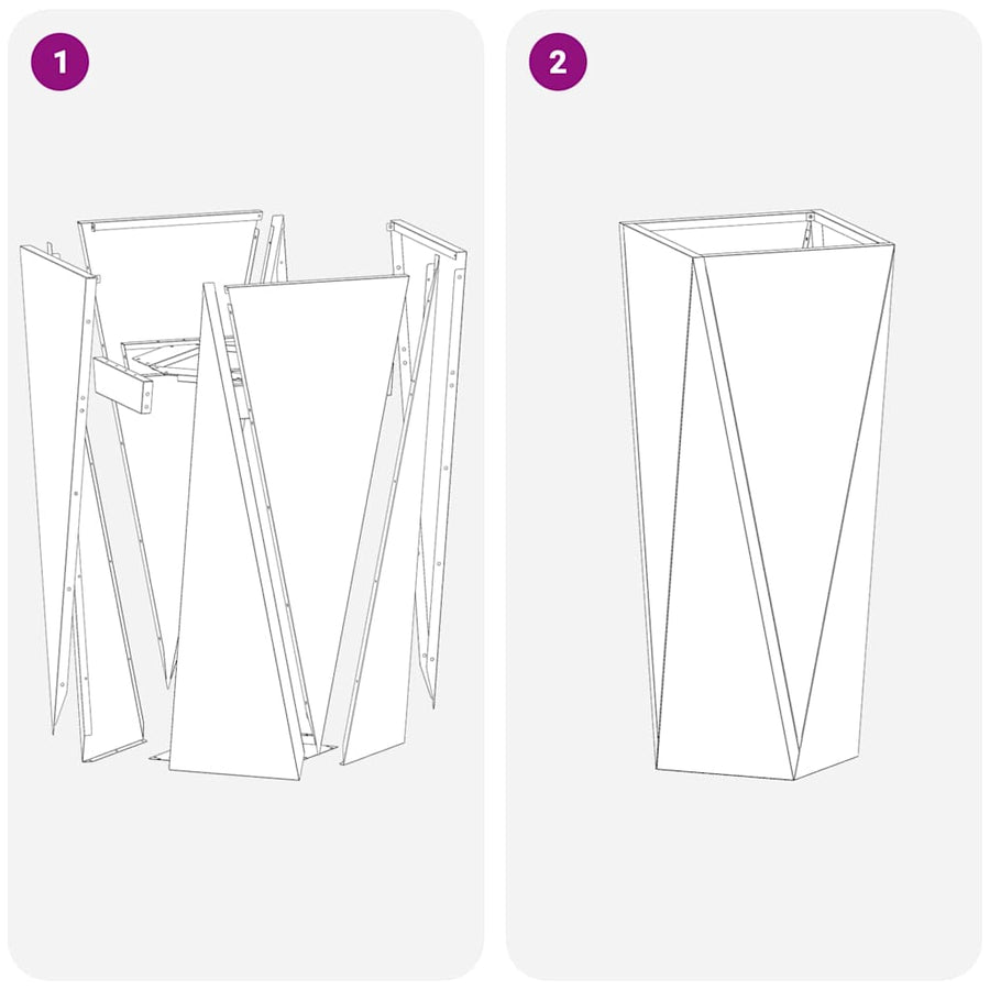 Planter 2 pcs Black 30 x 30 x 75 cm Steel