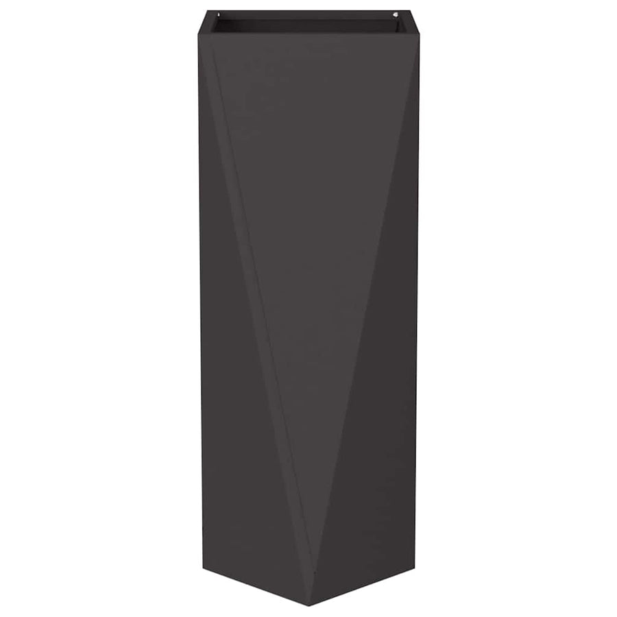 Planter 2 pcs Black 30 x 30 x 75 cm Steel