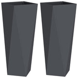 Planter 2 pcs Anthracite 30 x 30 x 75 cm Steel - Front View