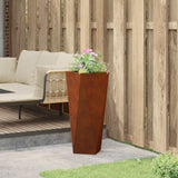 Planter Rusty 30 x 30 x 75 cm Weathering Steel - Top-Down View