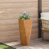Planter 2 pcs Rusty 30 x 30 x 75 cm Weathering Steel - Top-Down View