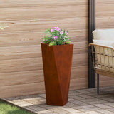 Planter 2 pcs Rusty 30 x 30 x 75 cm Weathering Steel - Top-Down View