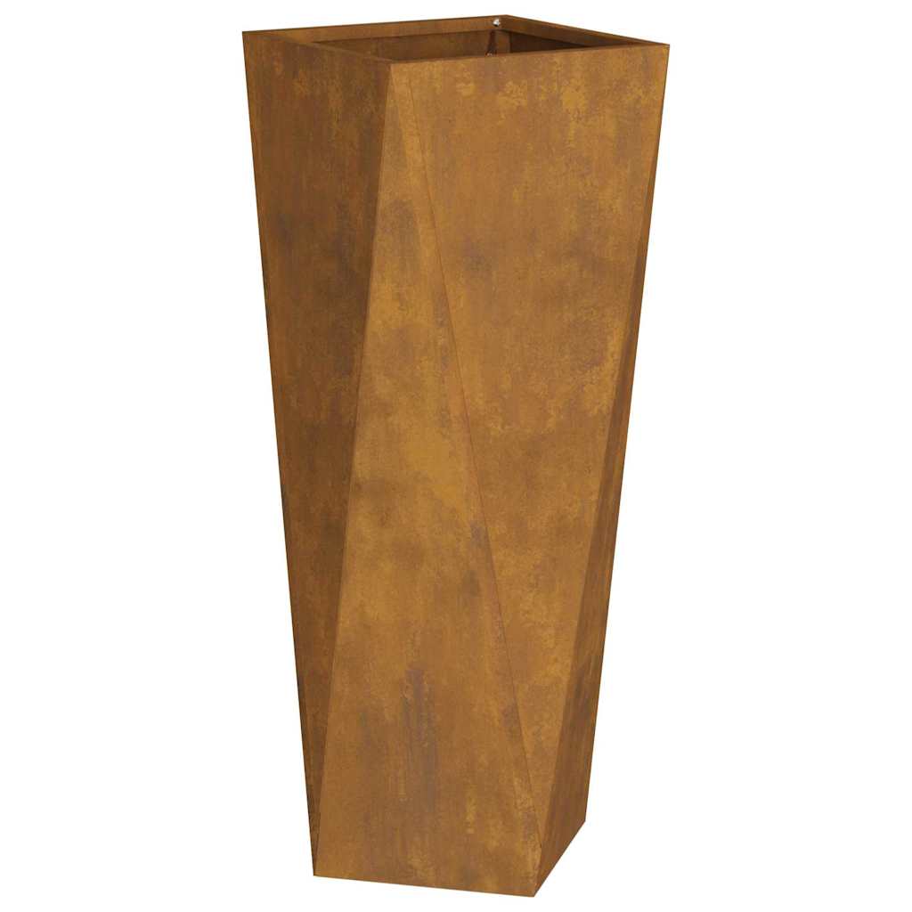 Planter 2 pcs Rusty 30 x 30 x 75 cm Weathering Steel