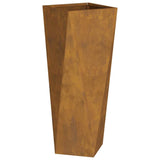 Planter 2 pcs Rusty 30 x 30 x 75 cm Weathering Steel - Front View
