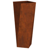Planter 2 pcs Rusty 30 x 30 x 75 cm Weathering Steel - Rear View