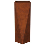Planter 2 pcs Rusty 30 x 30 x 75 cm Weathering Steel - Close-Up Angle