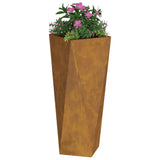 Planter 2 pcs Rusty 30 x 30 x 75 cm Weathering Steel - Side View