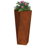 Planter 2 pcs Rusty 30 x 30 x 75 cm Weathering Steel - Side View