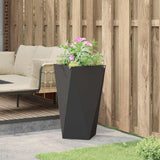 Planter Black 40 x 40 x 75 cm Steel - Top-Down View