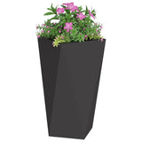 Planter Black 40 x 40 x 75 cm Steel - Side View