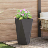 Planter 2 pcs Black 40 x 40 x 75 cm Steel - Top-Down View