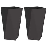 Planter 2 pcs Black 40 x 40 x 75 cm Steel - Front View