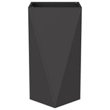 Planter 2 pcs Black 40 x 40 x 75 cm Steel - Rear View